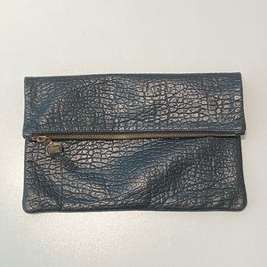 Clare Vivier black leather clutch